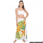 ISLAND STYLE CLOTHING Womens Sarong Blossom Plumeria Hawaiian Bikini Swimsuit Beach Cover Up + Coconut Clip White B07G3MN2Y7